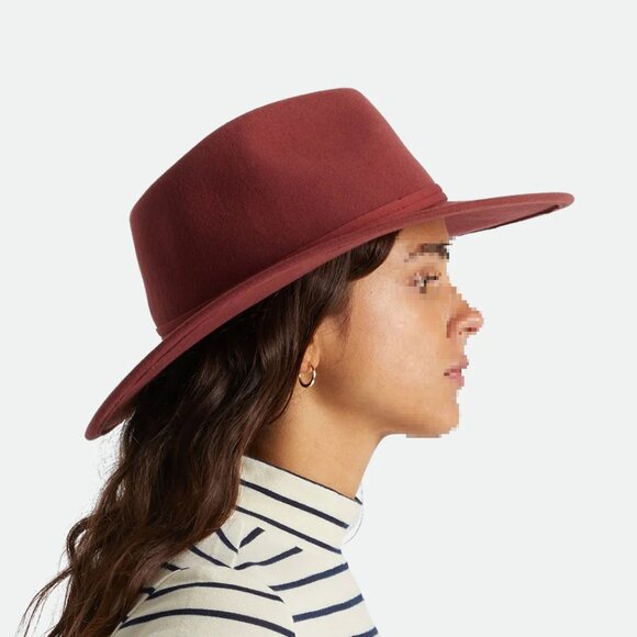 Brixton Joanna Packable Wool Felt Hat Dark Brick Red Brown - XS main image 13